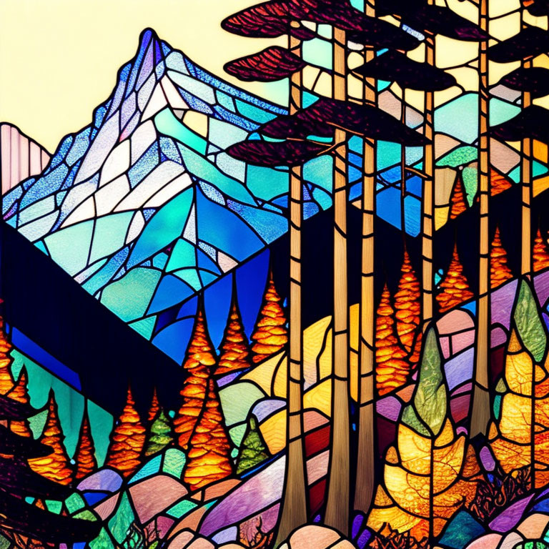 Stained glass mountain
