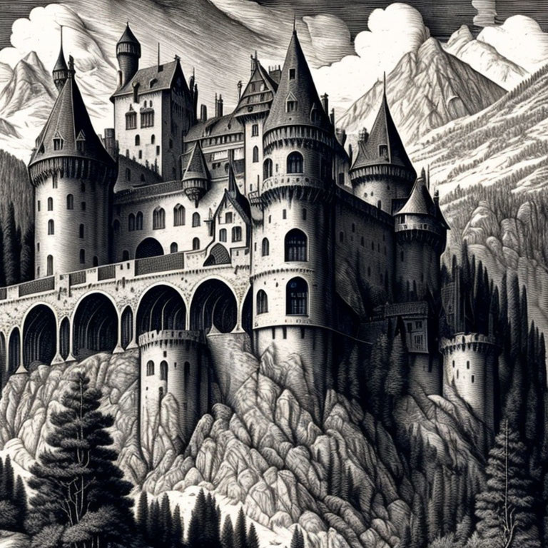 Castle engraving