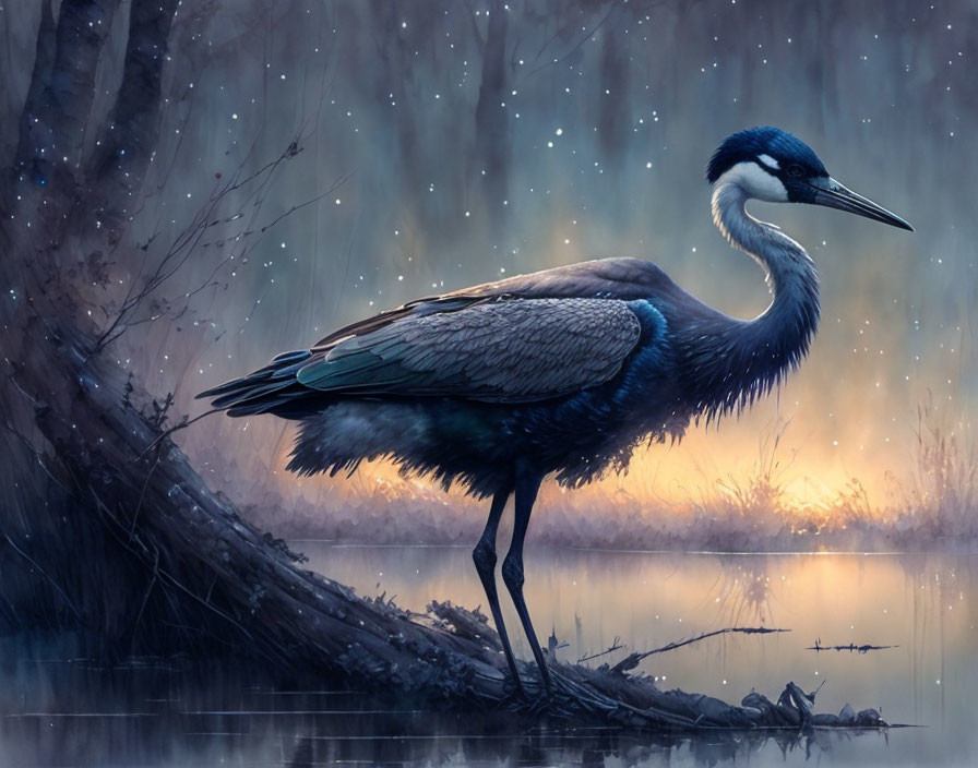Crane in the swamp