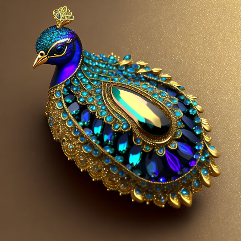 Gold peacock