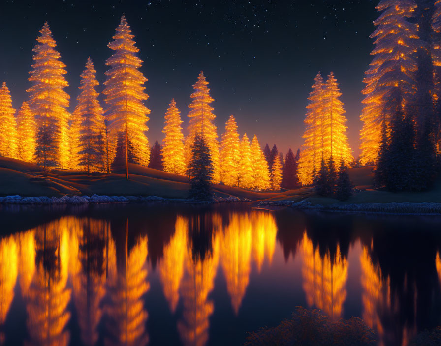 Glowing forest
