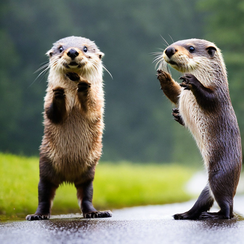 Otters chatting