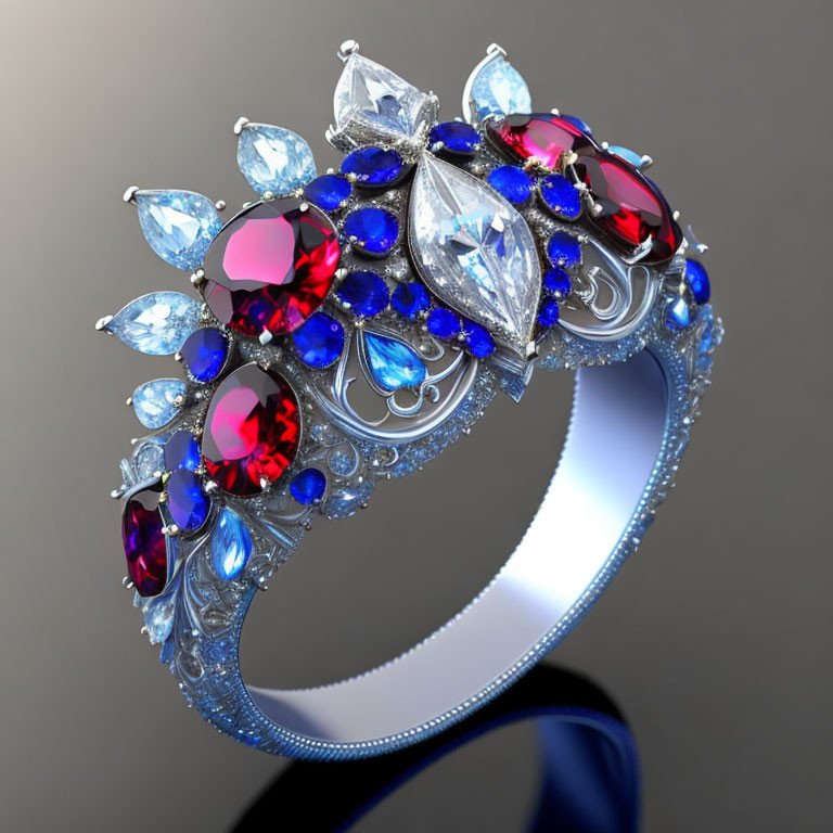 Ruby and sapphire ring