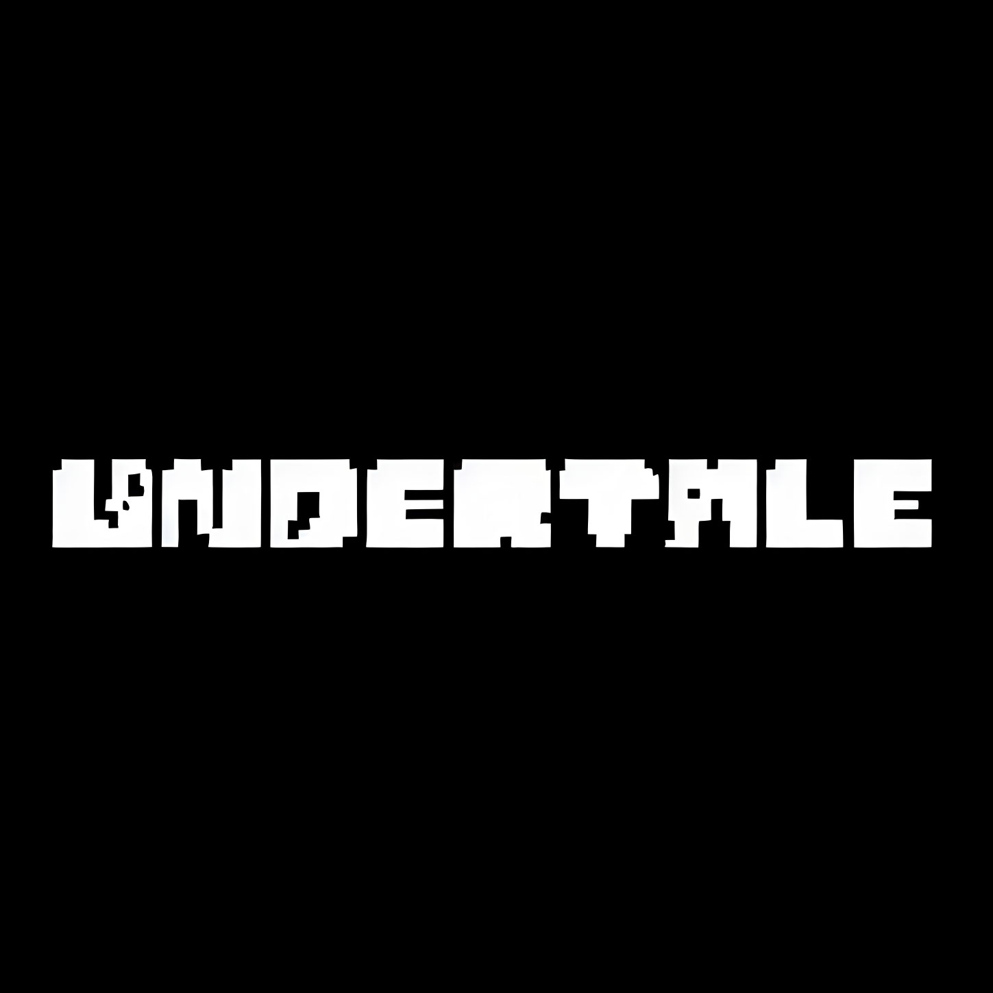 Pixelated white text on black background: Undertale video game logo.