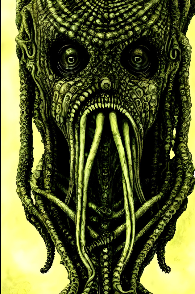  H. P. Lovecraft's Cthulhu in the style of H. R. G
