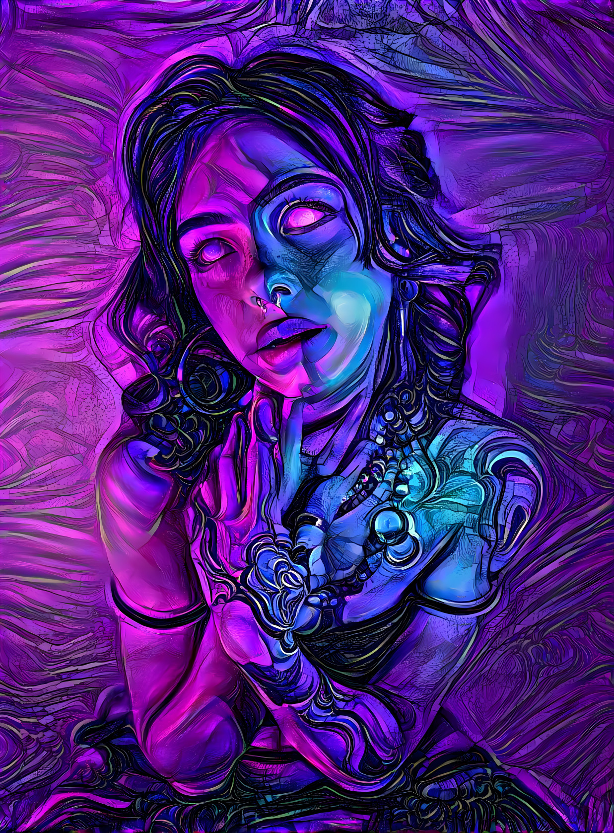 Blue and Purple Woman