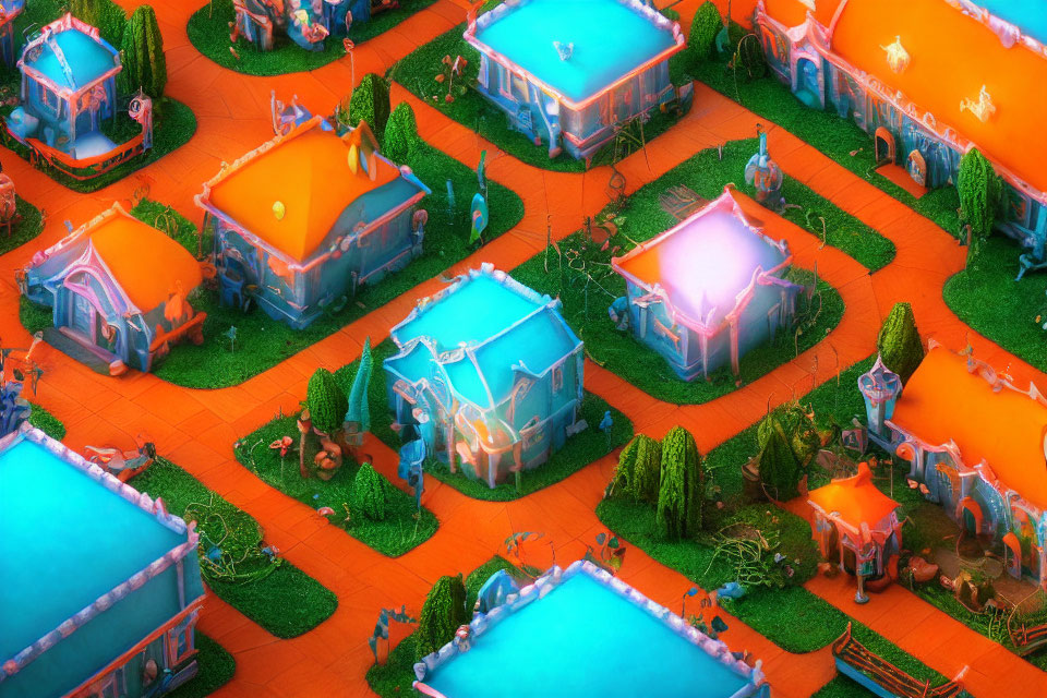 Colorful Isometric Simulation Game Screenshot with Vibrant Art Style