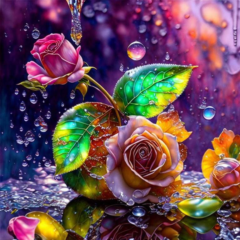 Pink Rain Drop Rose