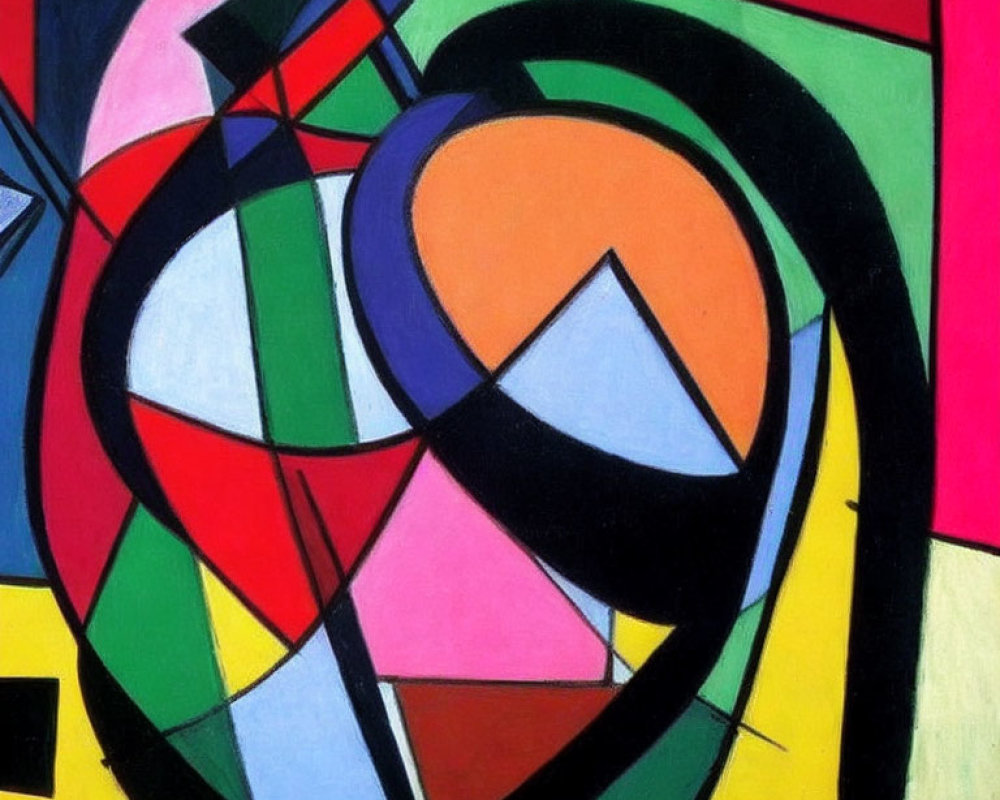 Vibrant Abstract Painting with Bold Geometric Shapes