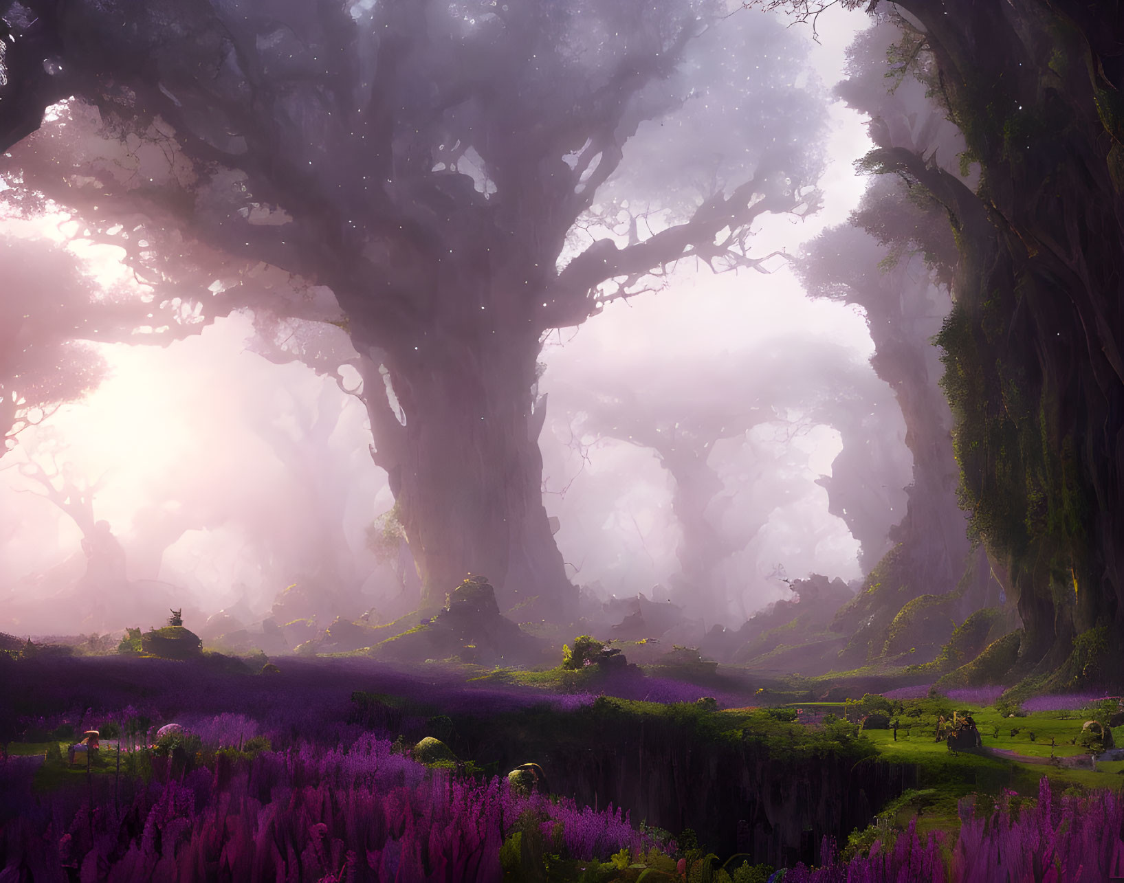 fantastical violet forest
