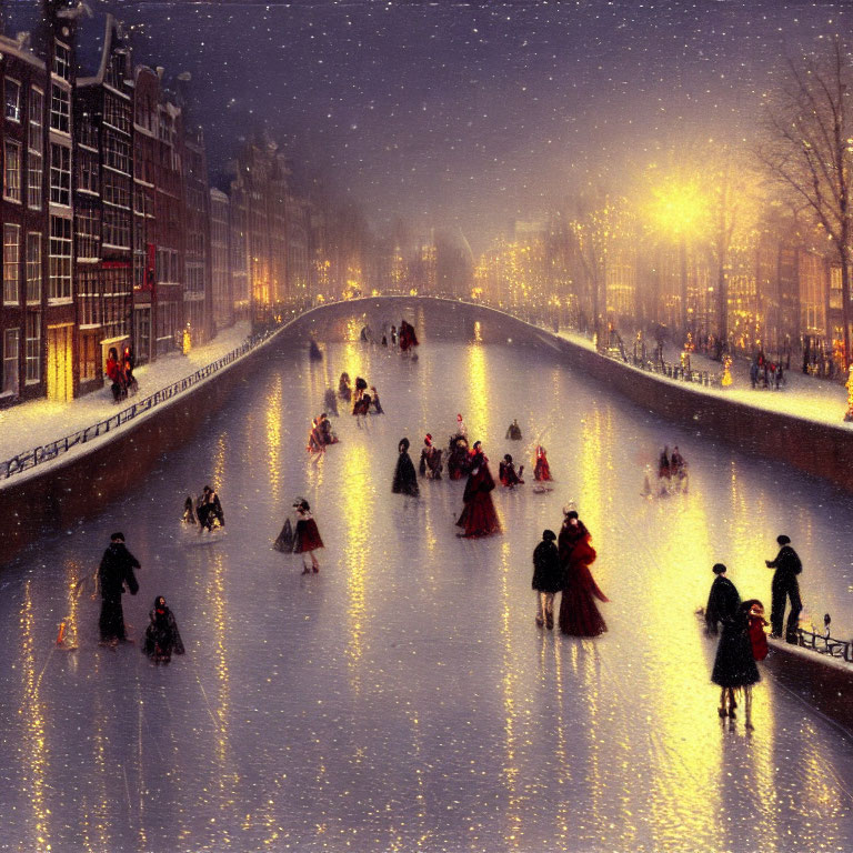 Amsterdam: Iceskating On A Frozen Canal