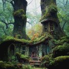 Moss-Covered Treehouse Dwellings in Enchanted Forest
