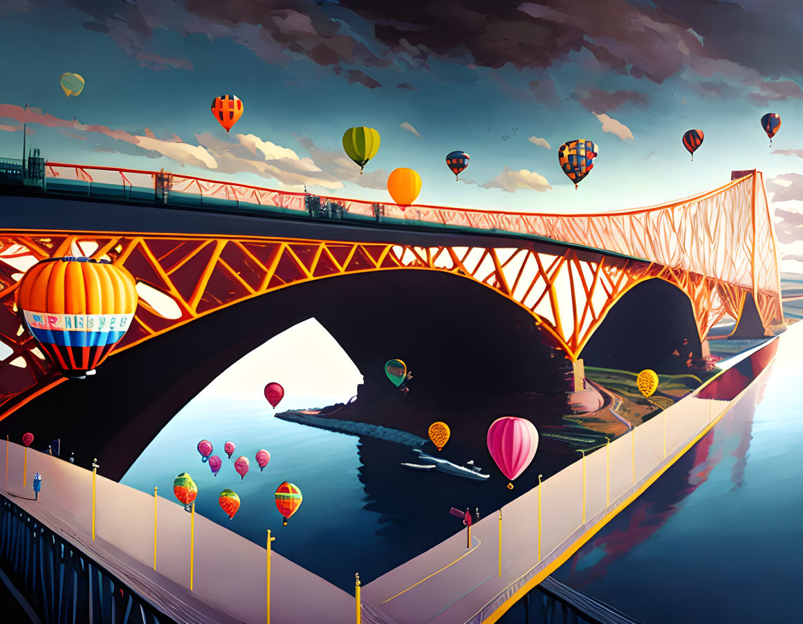 Ballons over Firth of Forth Bridge 