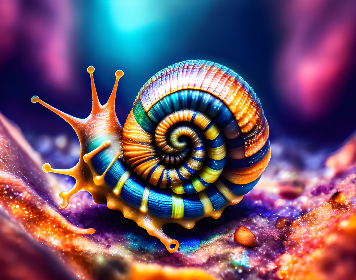 Snail at the bottom of the ocean 