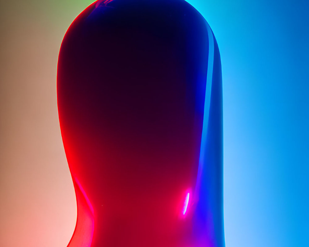 Colorful Neon-Lit Mannequin Head Silhouette