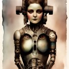 Realistic Female Android with Intricate Mechanical Details