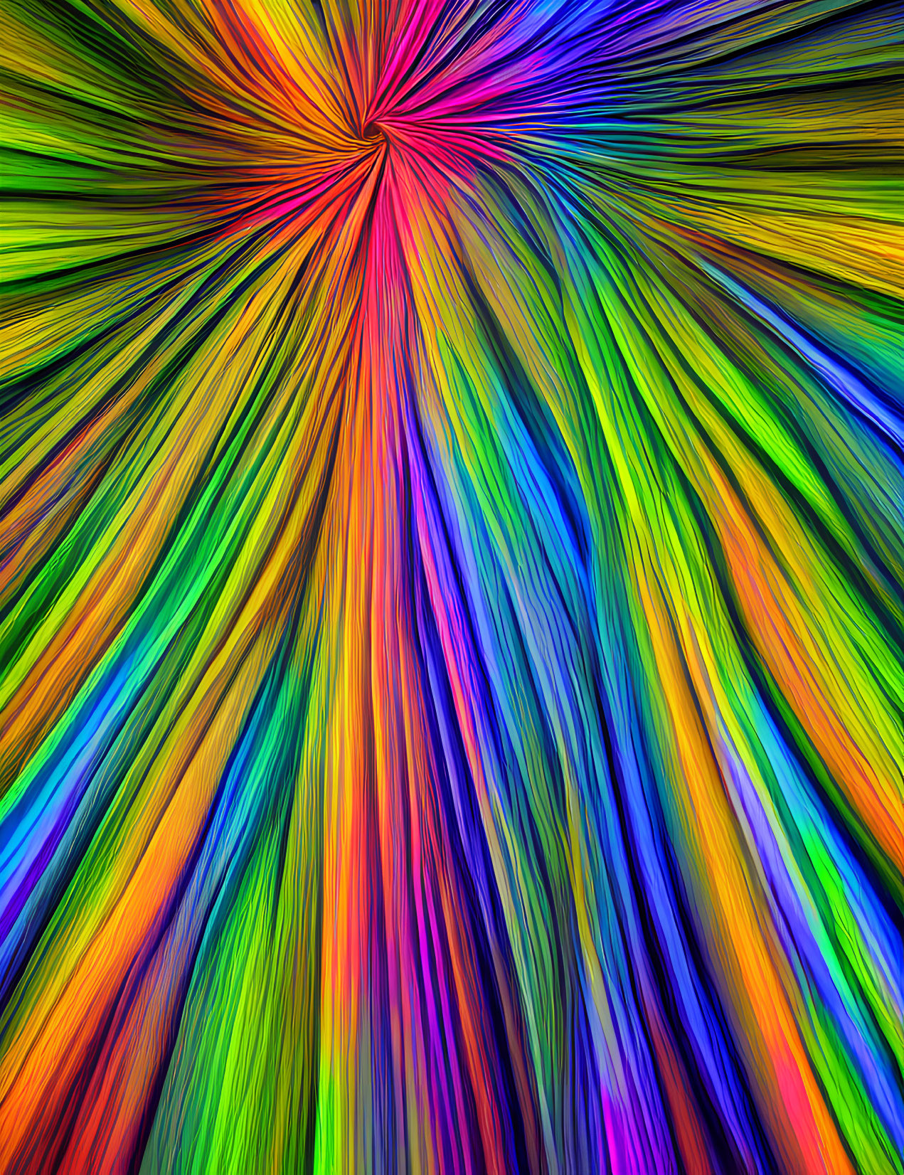 Colorful Radial Lines Converging in Dynamic Burst