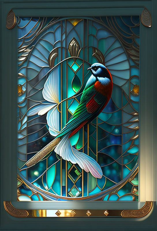 Quetzal on glass