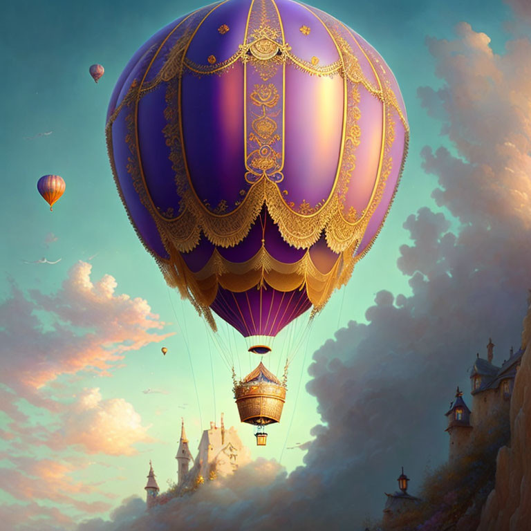 Air Balloon Floating in the clouds