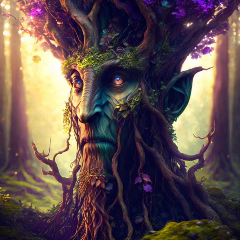 Elven tree in the forest