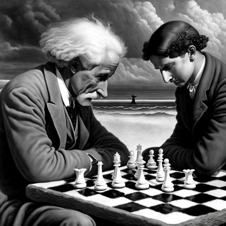 Einstein playing Chess with Eddington ♟