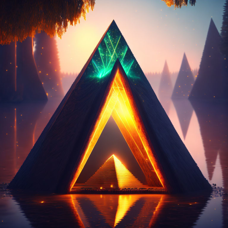 Secret pyramid in a mysterious forest