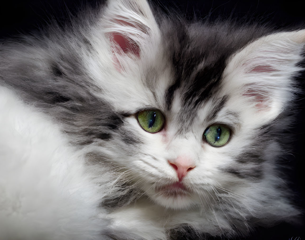 close of a cute cat with green eyes
