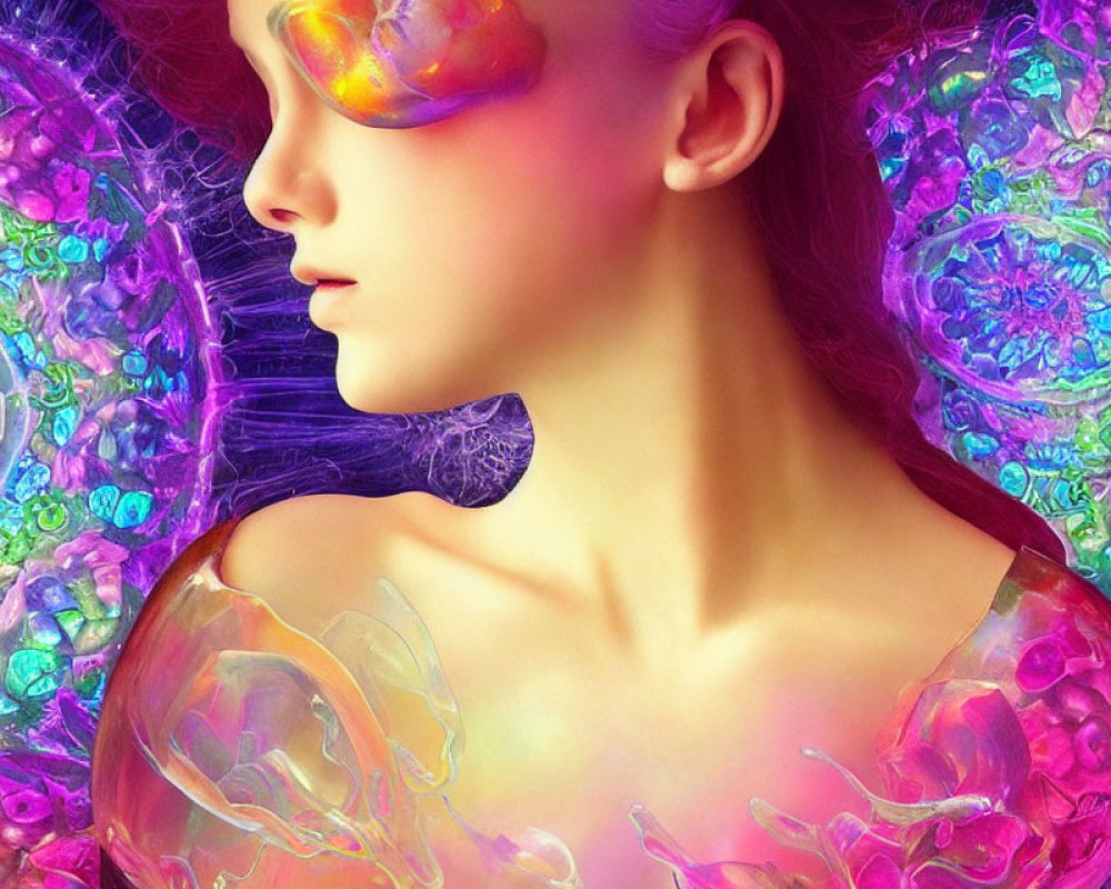 Colorful Psychedelic Profile Artwork with Dreamy Feel