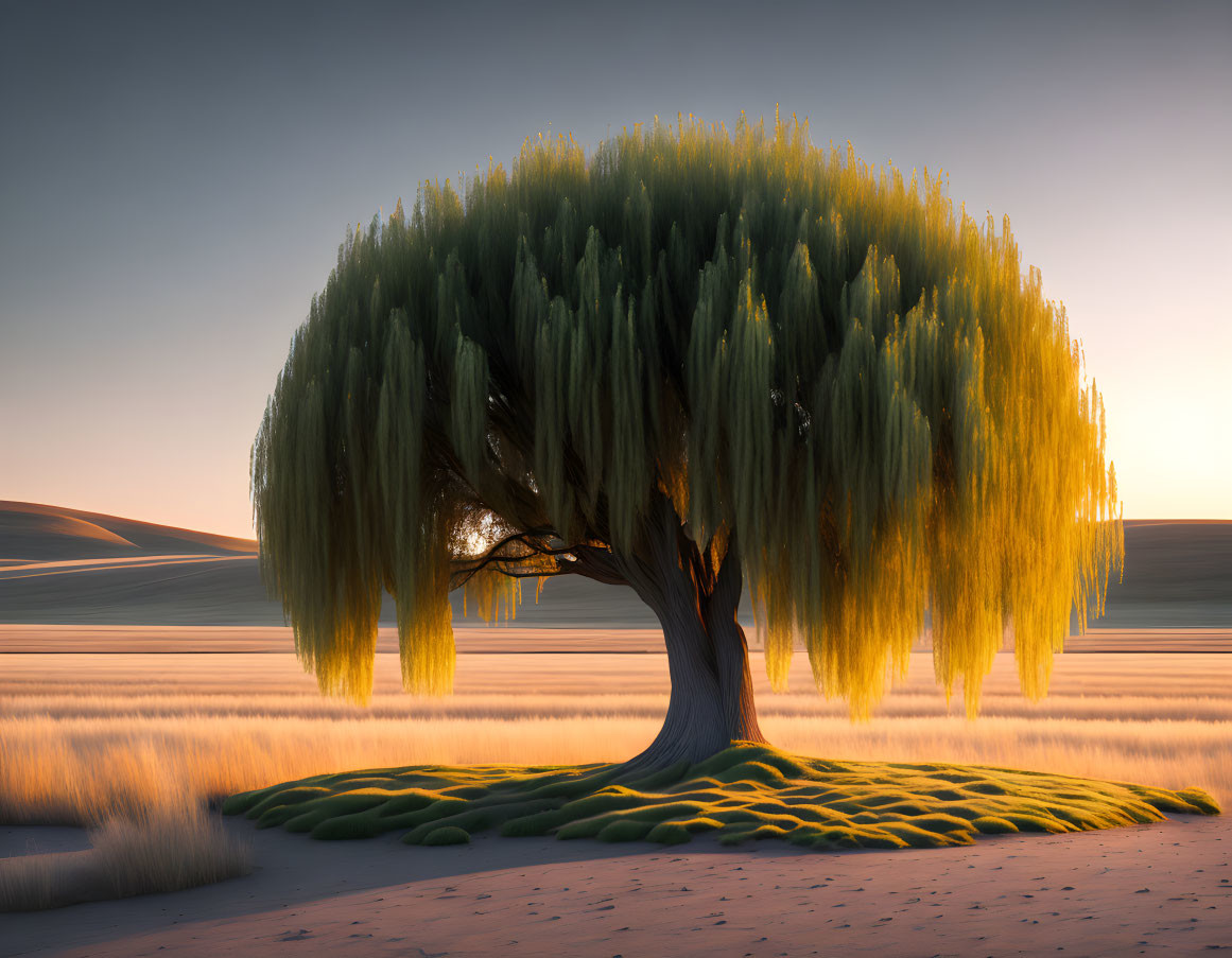 Lonely willow tree