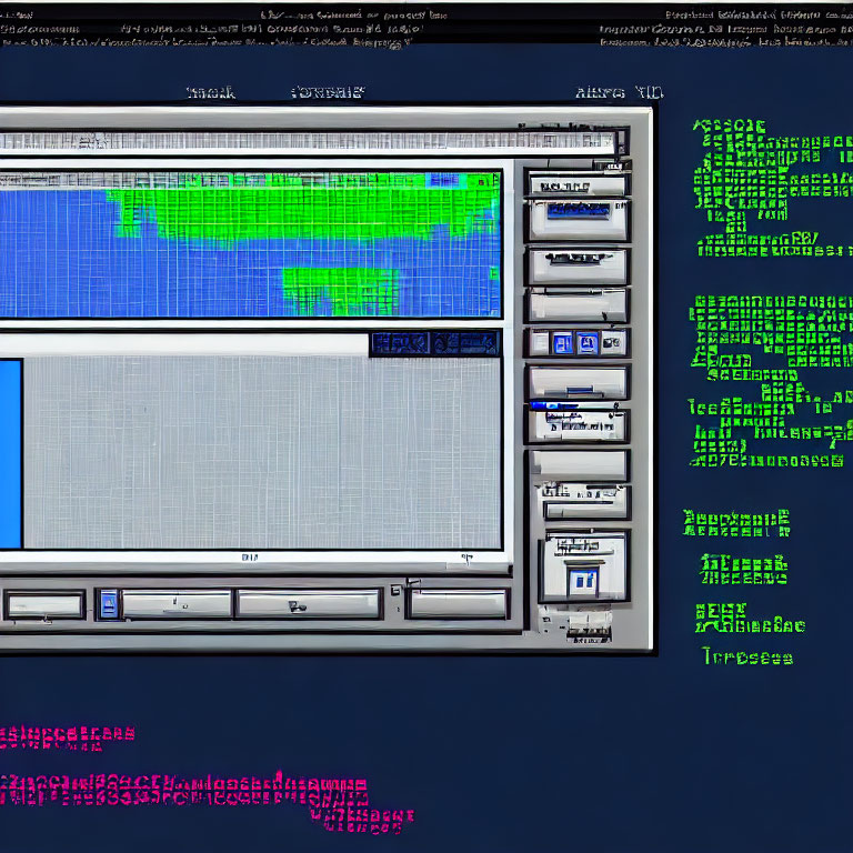 Vintage Graphical User Interface Displayed on Computer Screen