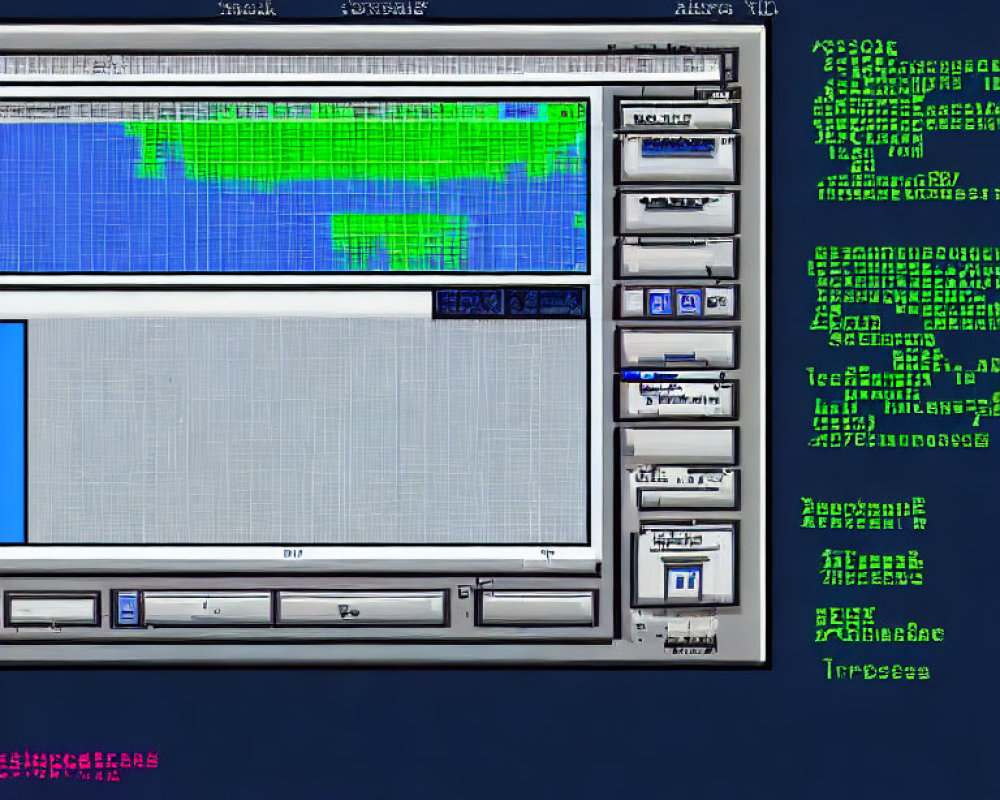 Vintage Graphical User Interface Displayed on Computer Screen