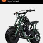 Custom Black Vintage Motorcycle with Fat Tires and Prominent Engine