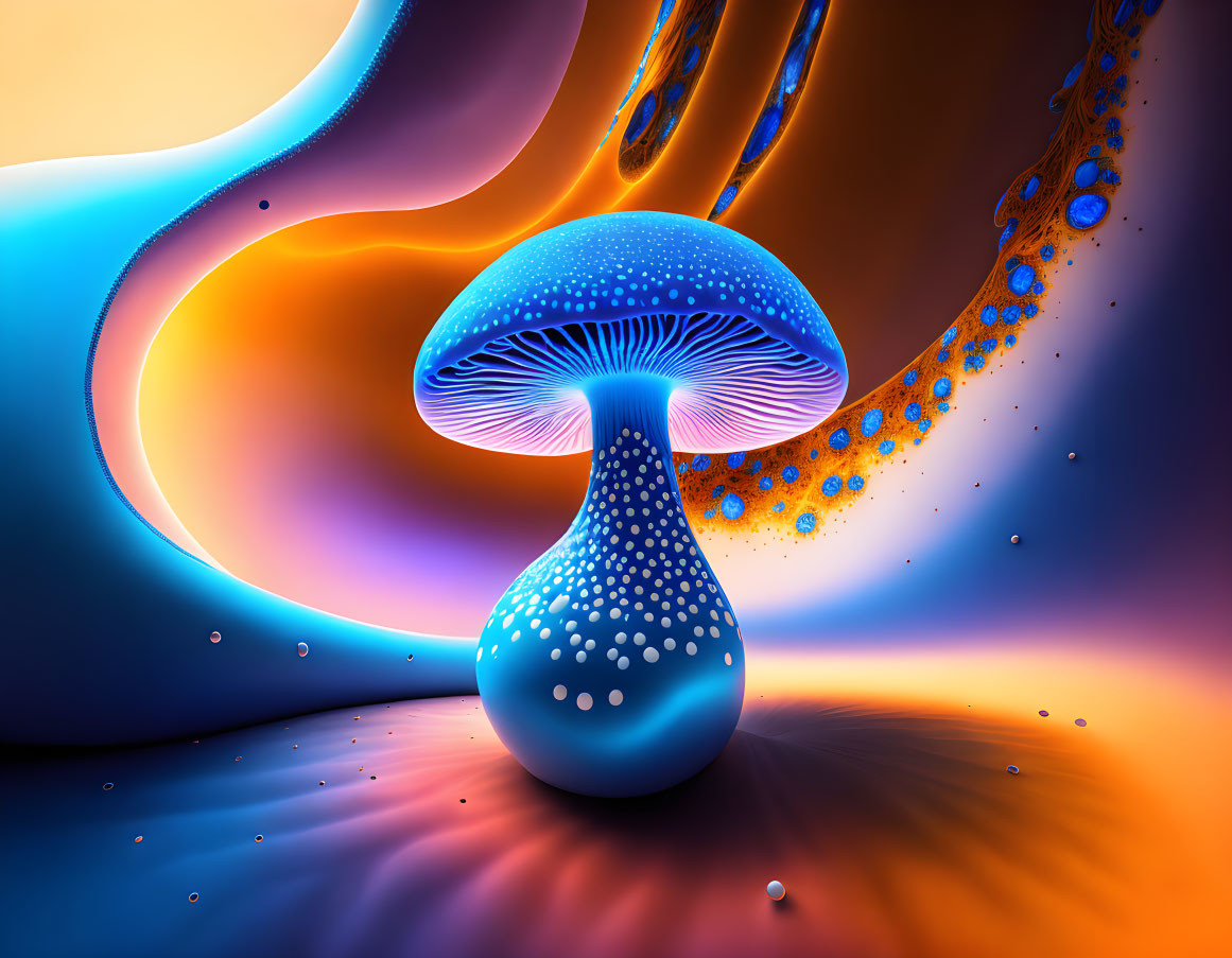 Blue life biomorphic mushroom