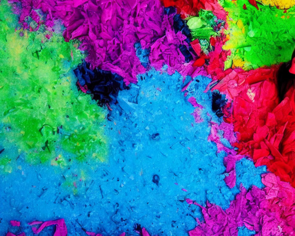 Vibrant Abstract Display of Colorful Powdered Pigments