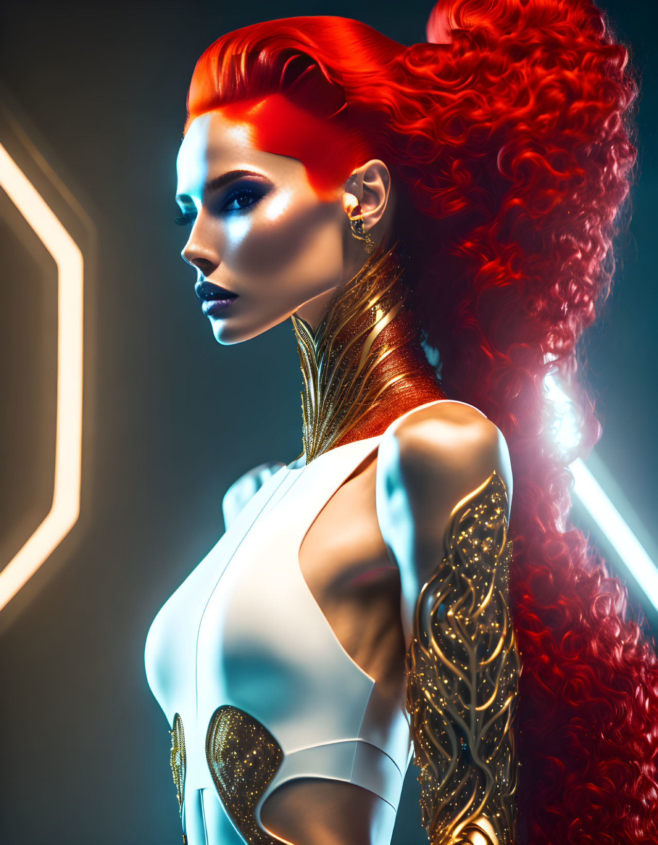 Sexy Red Hair Woman by: HeadInAJar