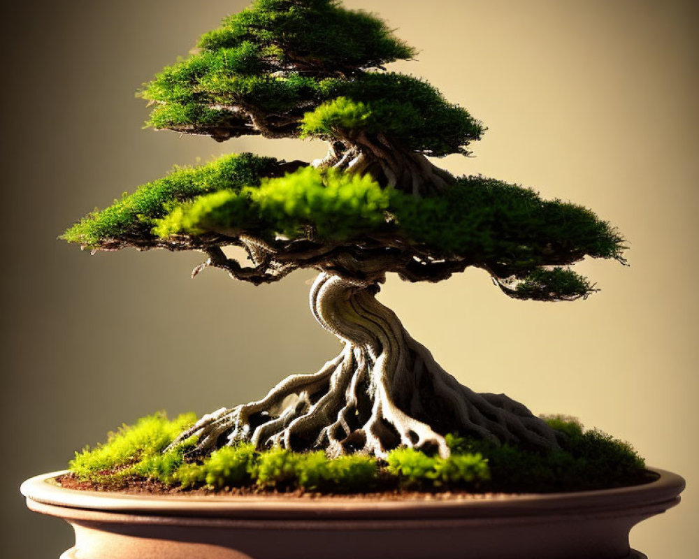 Meticulously Trimmed Bonsai Tree in Terracotta Pot