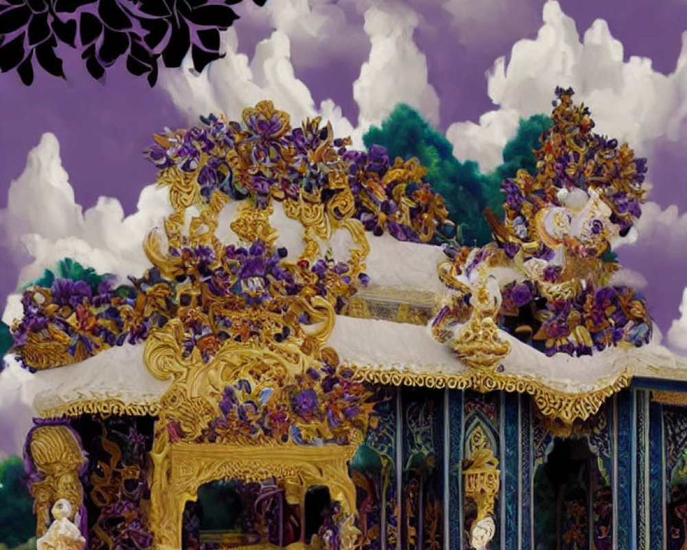 Purple and Gold Traditional Carriage in Classical Setting