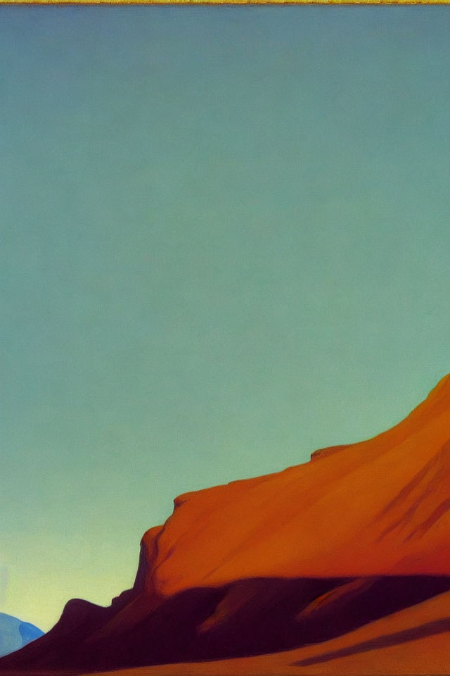 Minimalist Landscape Art: Smooth Desert Hill in Warm Orange Tones