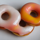 Glazed Doughnuts: Pink and Gradient on White Plate
