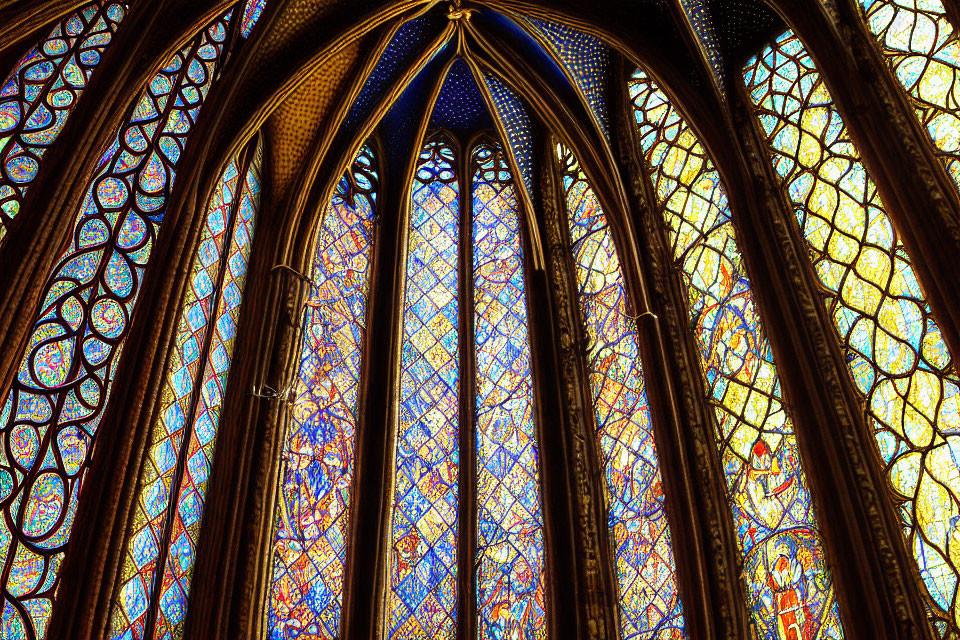 Intricate Patterns and Vibrant Colors in Gothic Cathedral