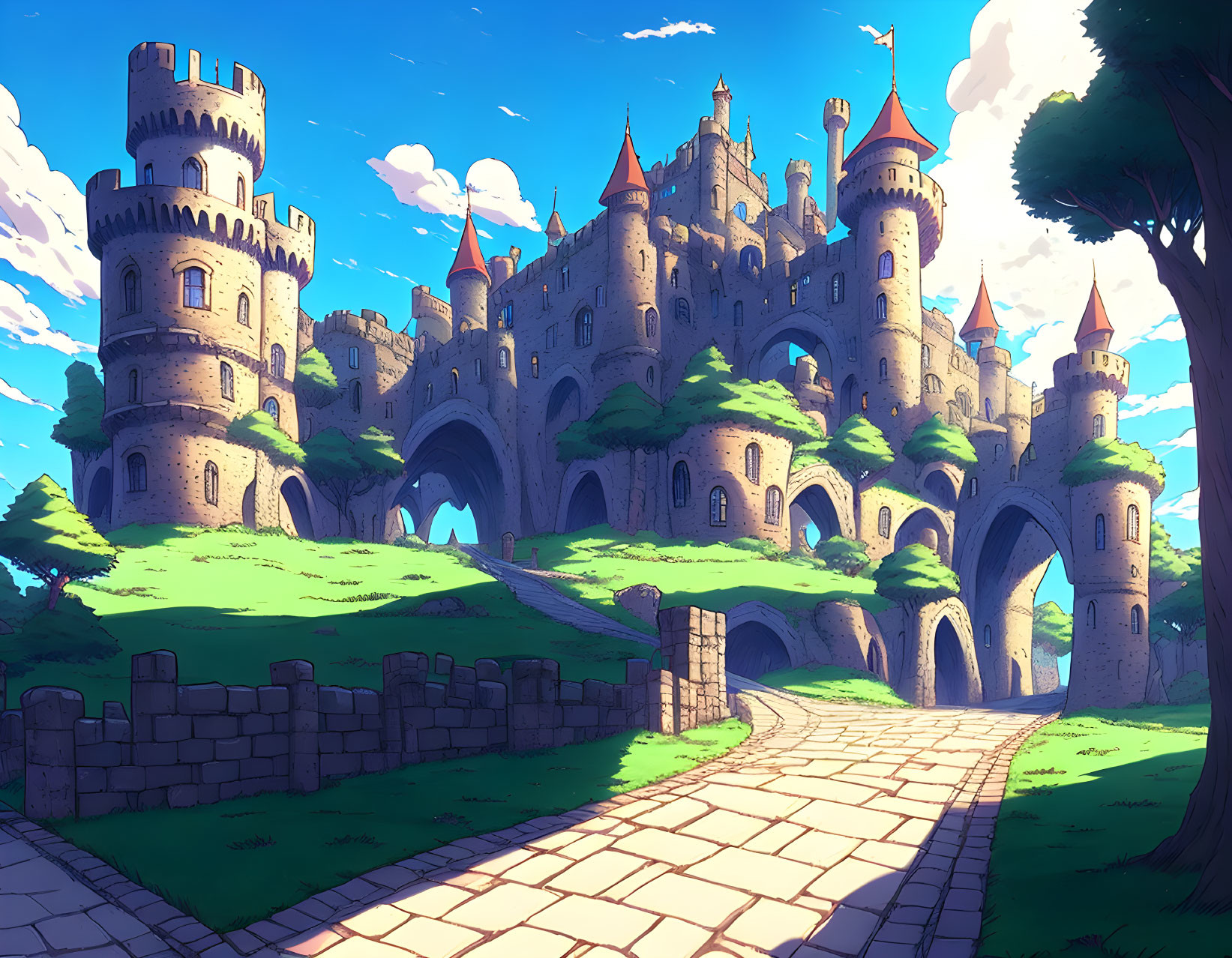 A majestic 8k resolution animestyle castle radiating with hyperrealistic  detailing and abstract architecture  Playground AI