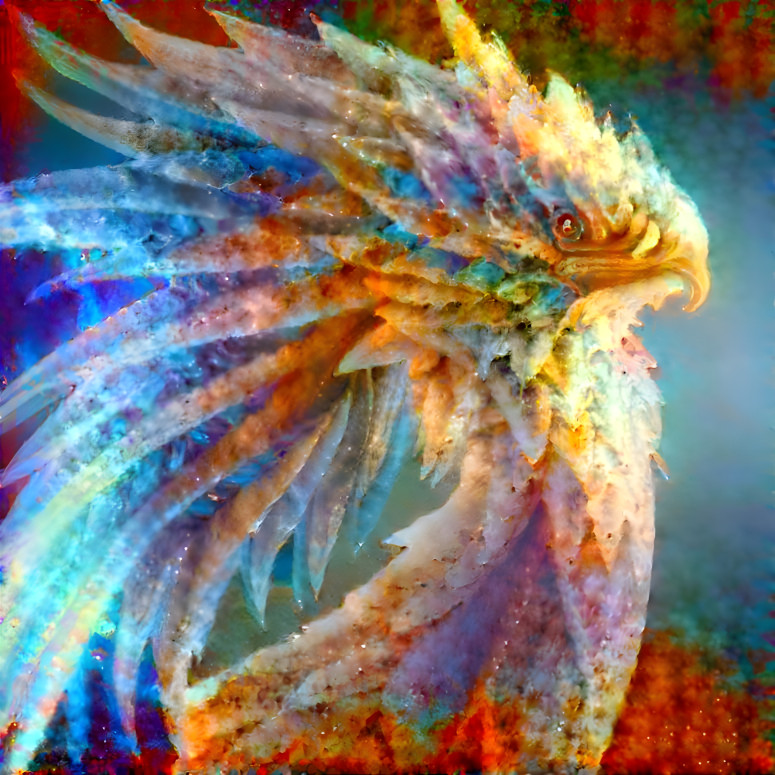 Magical multicolor phoenix