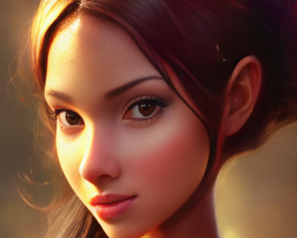Fantasy female character with pointed ears and red hair in digital artwork
