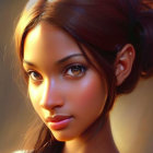Fantasy female character with pointed ears and red hair in digital artwork
