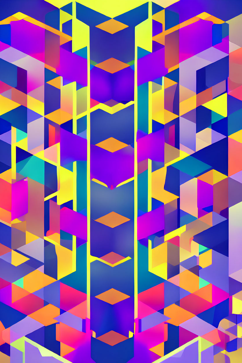 Vivid Abstract Geometric Pattern with Symmetrical Shapes