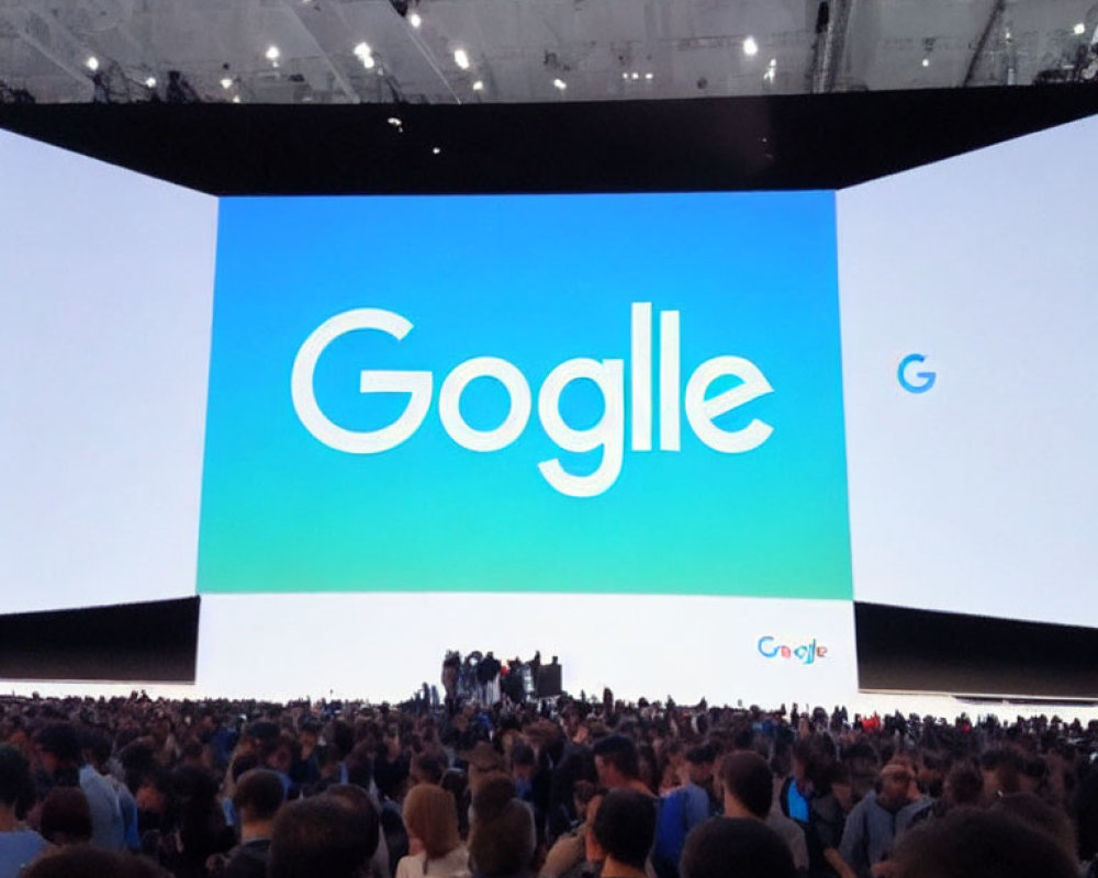 Crowd at Tech Event Sees "Goggle" Typo on Screen