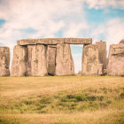 Ancient Stonehenge in Green Landscape with Dramatic Sky