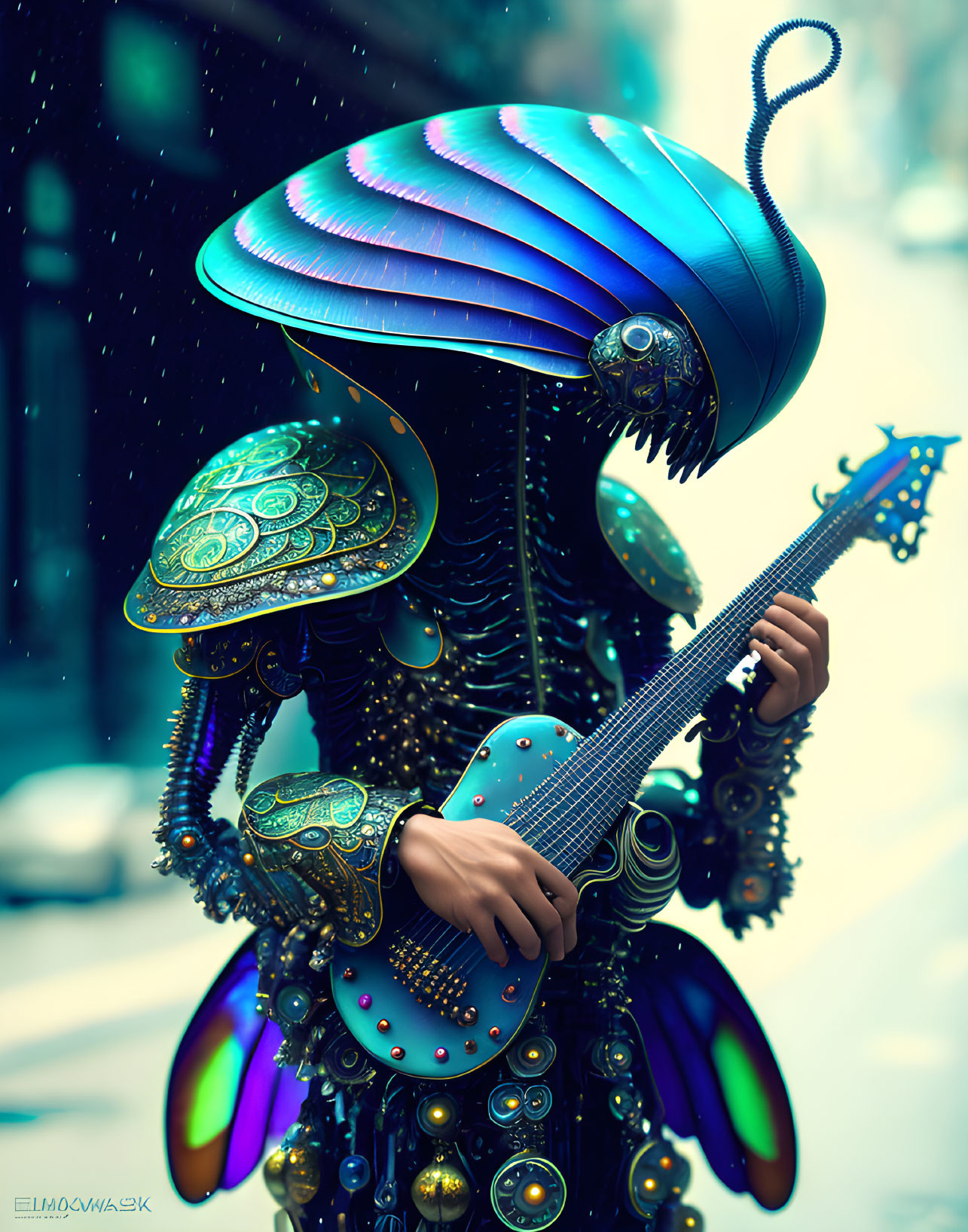 Insectoid Street performer