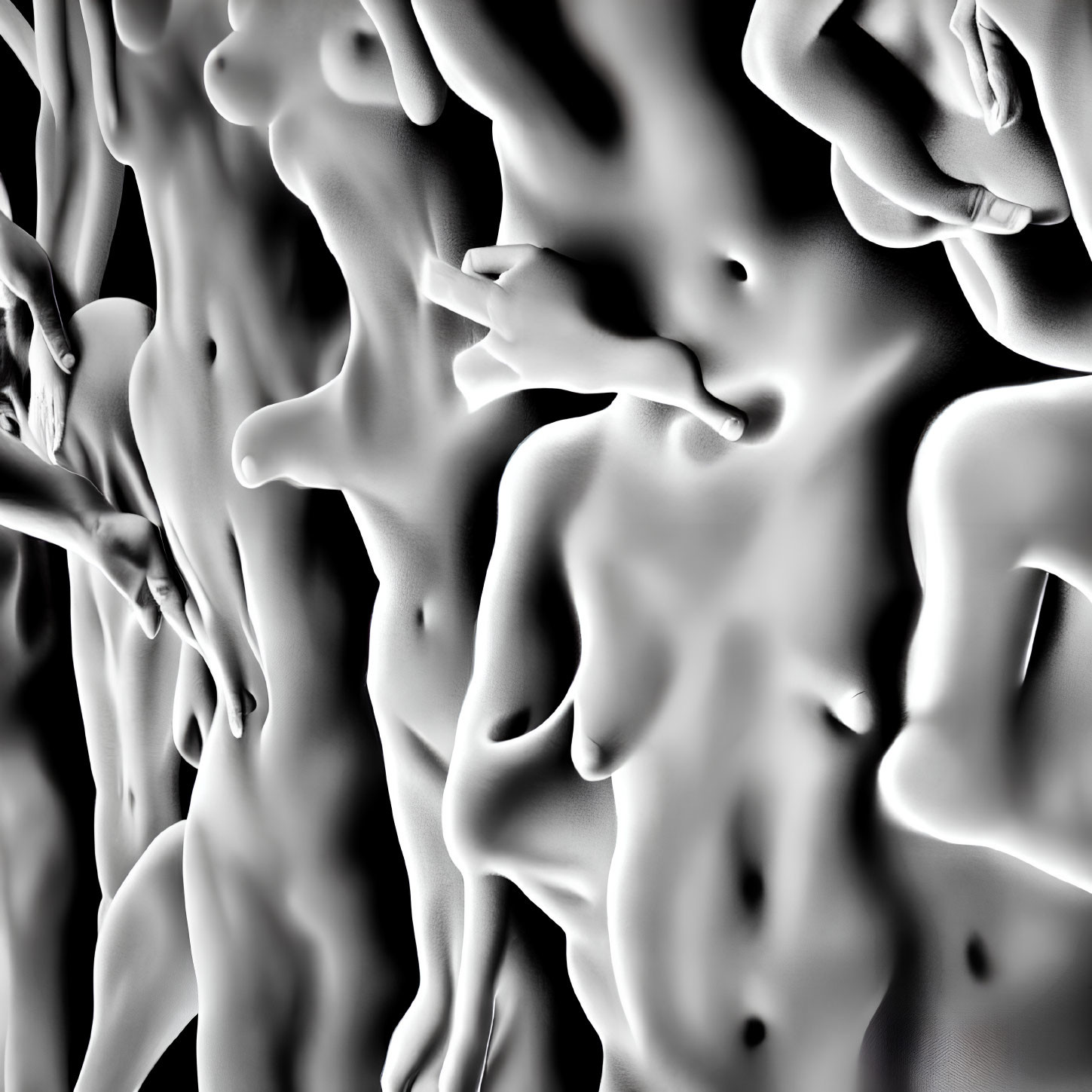 Monochrome abstract art with fluid, wavy shapes mimicking topographic landscapes.