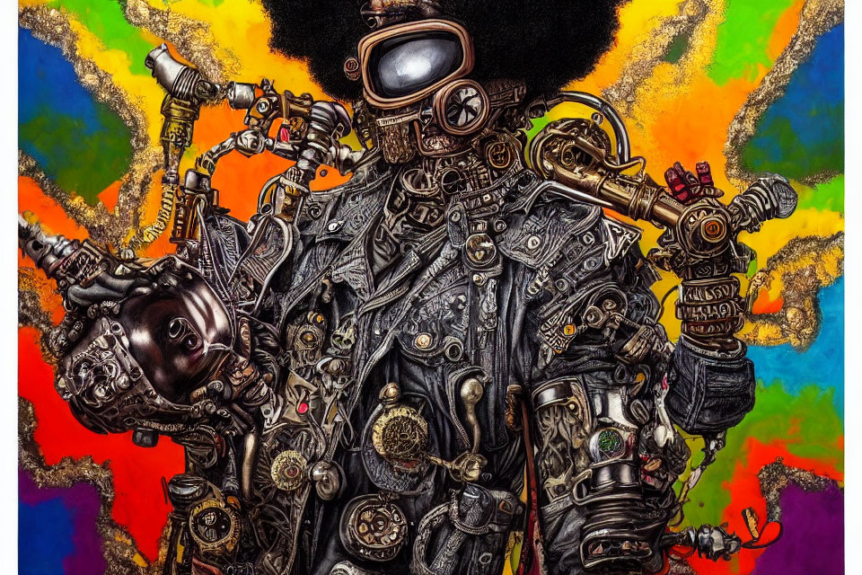 Detailed Steampunk Diver Illustration with Elaborate Gear